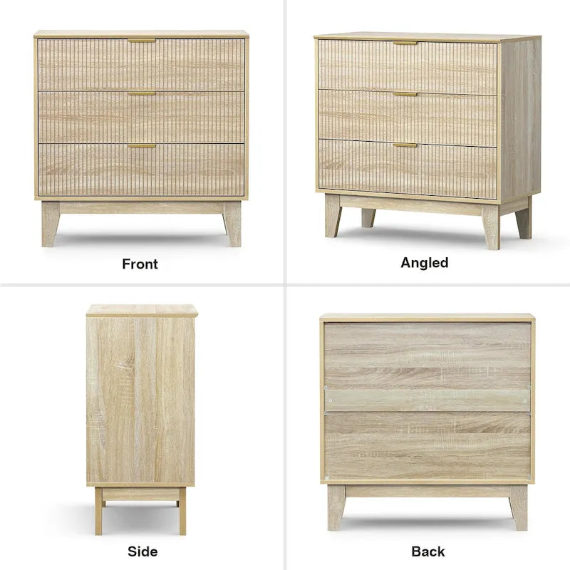 Commode moderne à 3 tiroirs en bois, meuble de rangement pour chambre à coucher