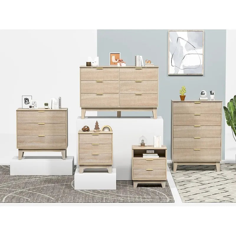 Commode moderne à 3 tiroirs en bois, meuble de rangement pour chambre à coucher