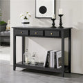 Table console 3 tiroirs avec étagère de rangement