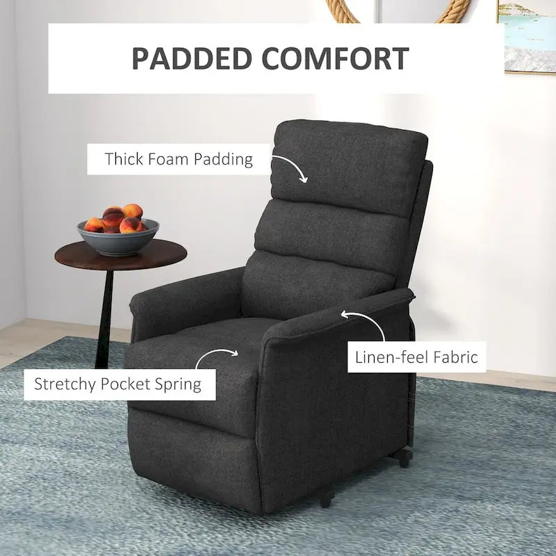 Fauteuil inclinable électrique pour personnes âgées, assemblage facile, fauteuil releveur en tissu avec télécommande, poches latérales pour salon