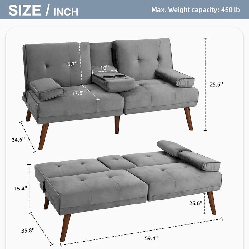 Canapé-lit futon, petit canapé-lit causeuse