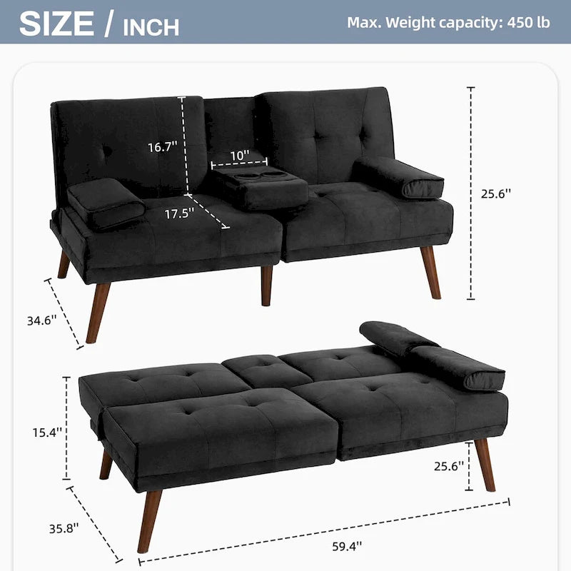 Canapé-lit futon, petit canapé-lit causeuse