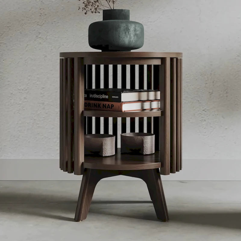 Table d'appoint avec rangement et table d'appoint ronde