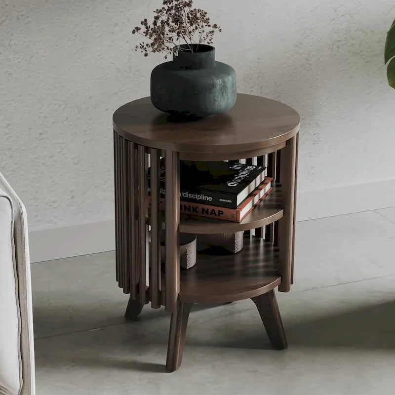 Table d'appoint avec rangement et table d'appoint ronde
