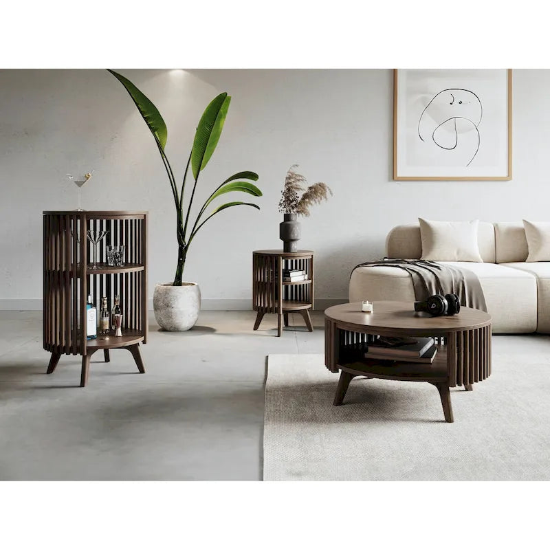 Table d'appoint avec rangement et table d'appoint ronde