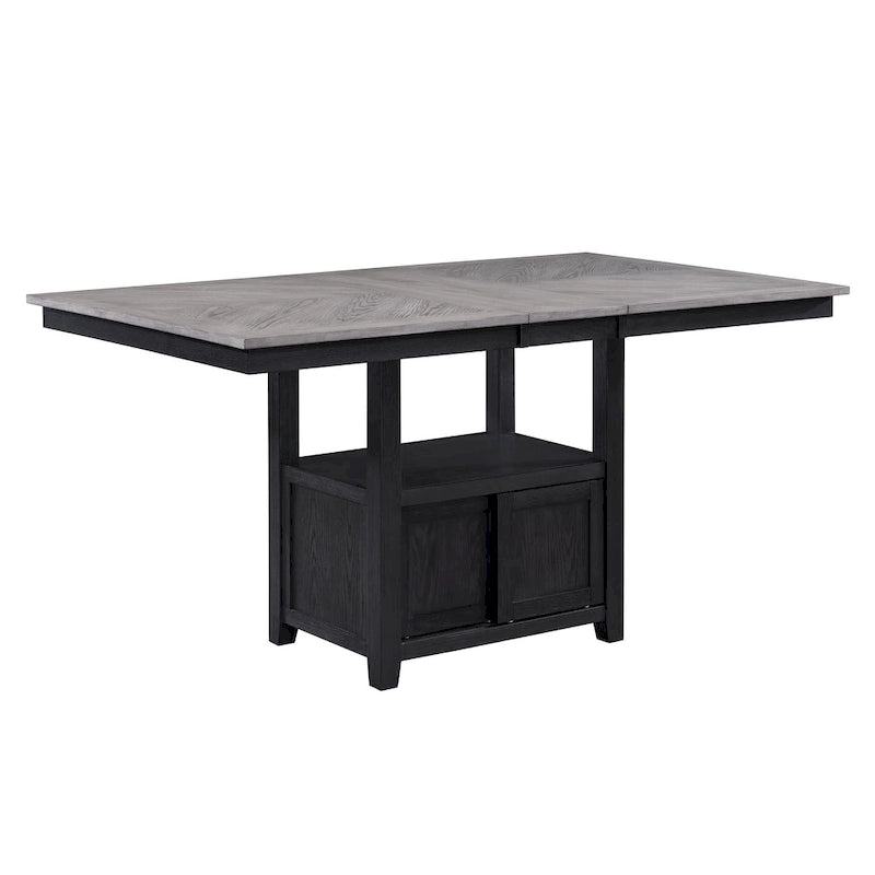 Table hauteur comptoir 60 à 72 po, extensible, gris clair, noir