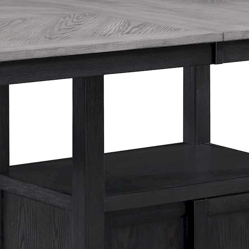 Table hauteur comptoir 60 à 72 po, extensible, gris clair, noir