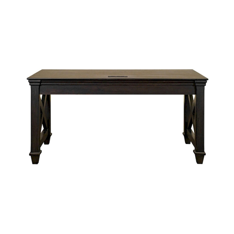 Pupitre d'écolier traditionnel en bois, marron foncé