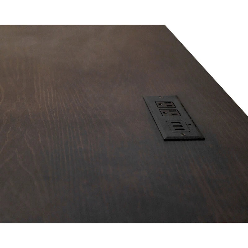 Pupitre d'écolier traditionnel en bois, marron foncé