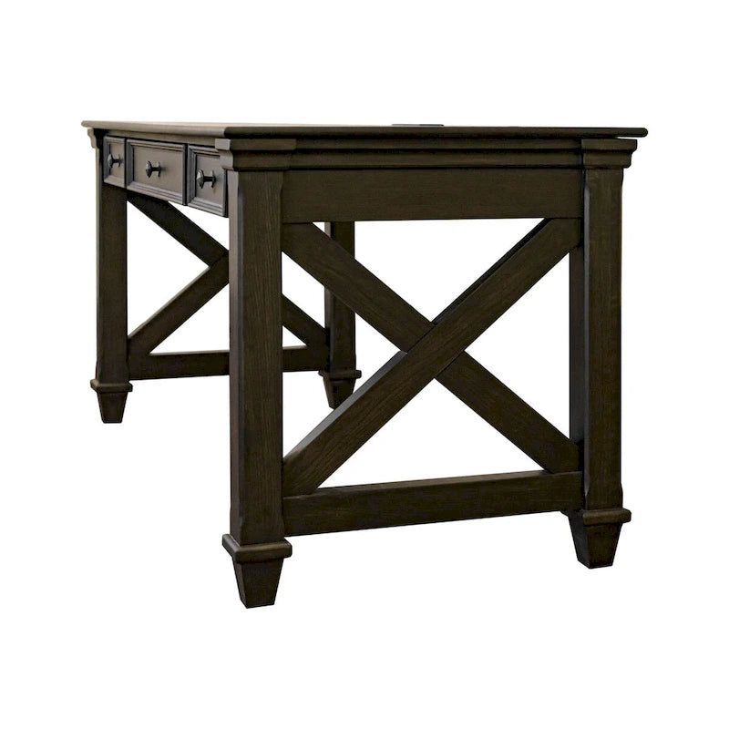 Pupitre d'écolier traditionnel en bois, marron foncé