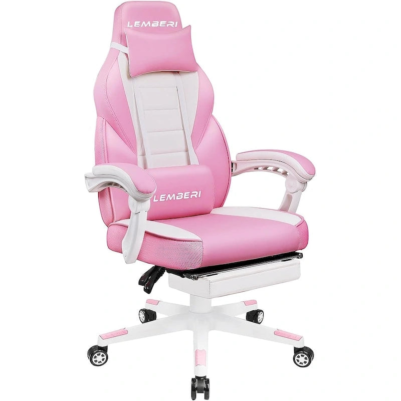 Fauteuil de jeu style course, Fauteuil gamer grande taille 136 kg, Chaise d'ordinateur à dossier haut