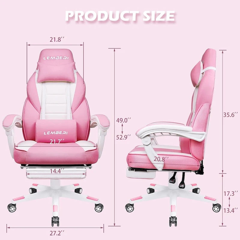Fauteuil de jeu style course, Fauteuil gamer grande taille 136 kg, Chaise d'ordinateur à dossier haut