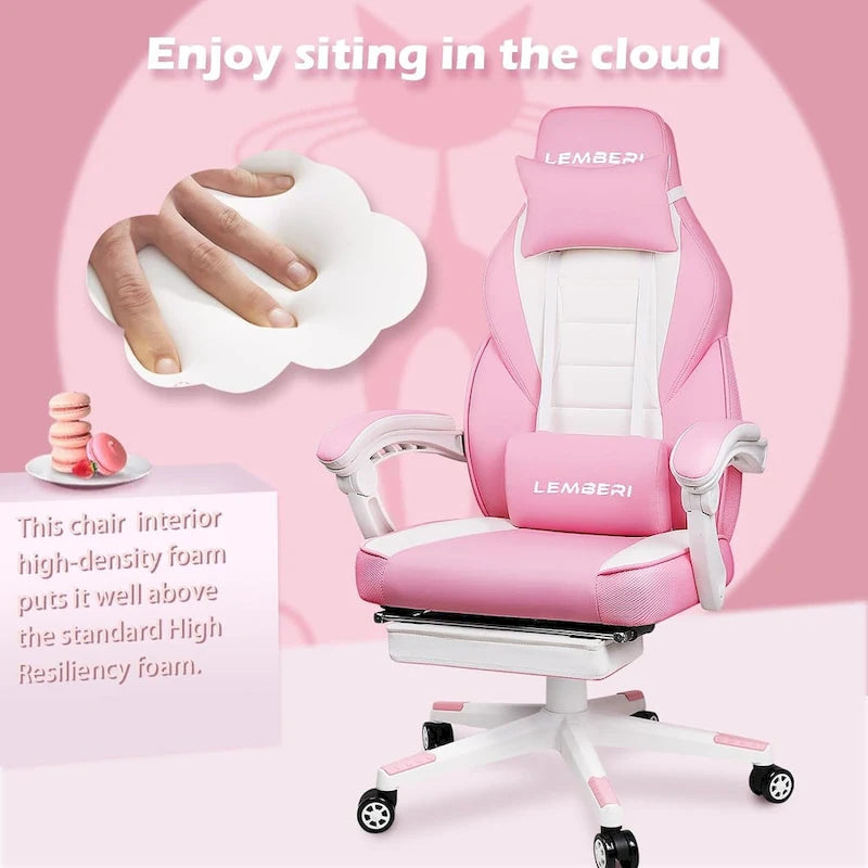 Fauteuil de jeu style course, Fauteuil gamer grande taille 136 kg, Chaise d'ordinateur à dossier haut