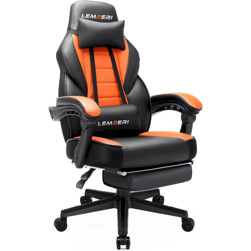 Fauteuil de jeu style course, Fauteuil gamer grande taille 136 kg, Chaise d'ordinateur à dossier haut