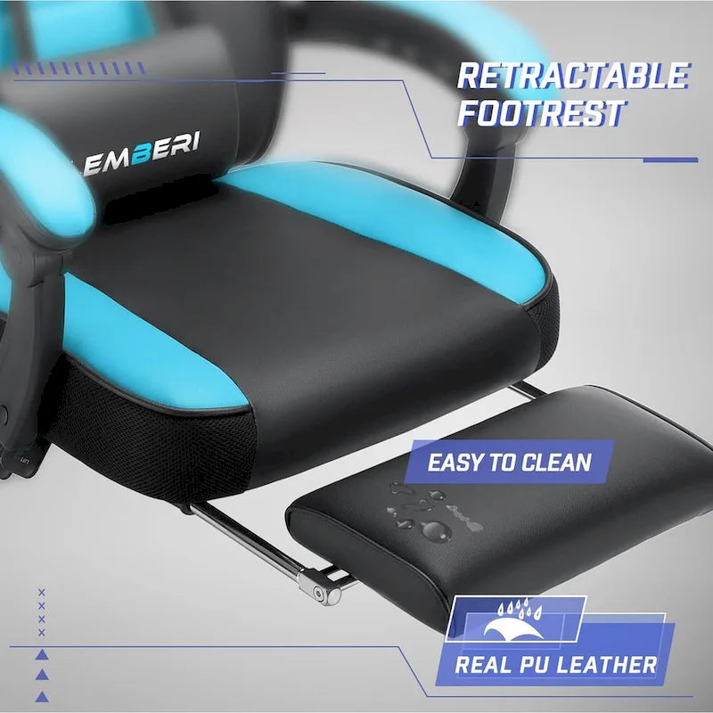 Fauteuil de jeu style course, Fauteuil gamer grande taille 136 kg, Chaise d'ordinateur à dossier haut