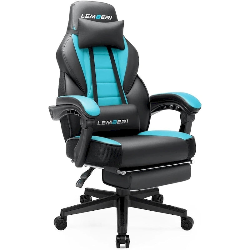 Fauteuil de jeu style course, Fauteuil gamer grande taille 136 kg, Chaise d'ordinateur à dossier haut