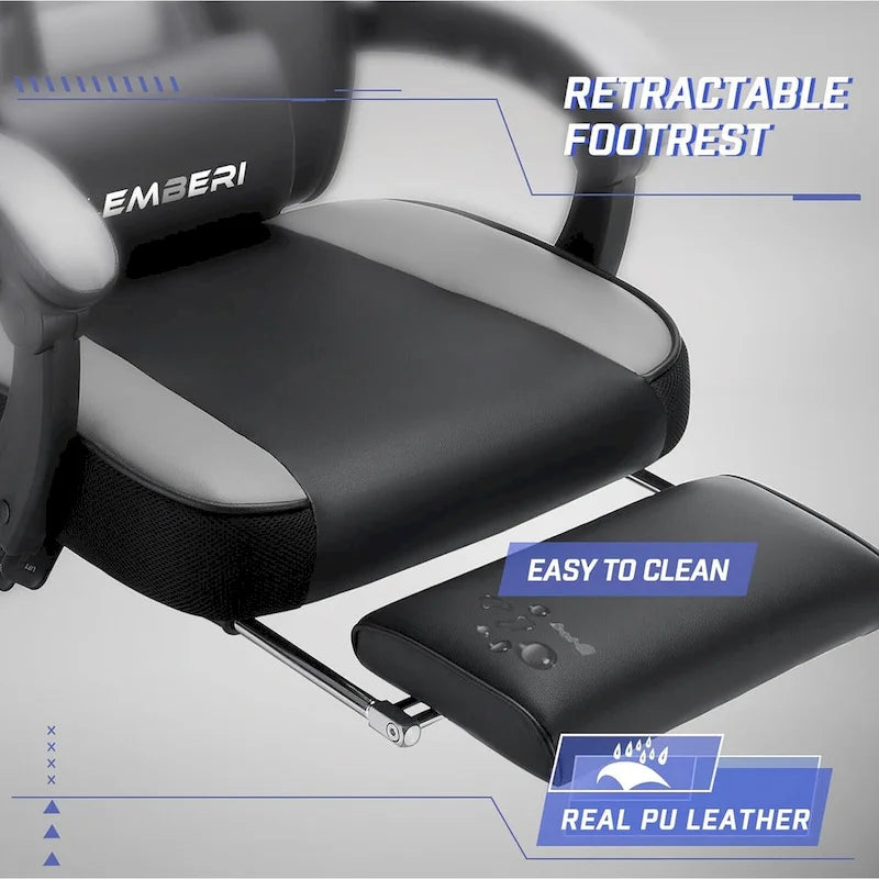 Fauteuil de jeu style course, Fauteuil gamer grande taille 136 kg, Chaise d'ordinateur à dossier haut