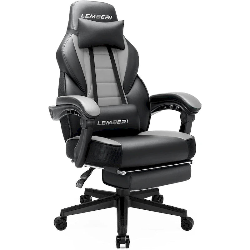 Fauteuil de jeu style course, Fauteuil gamer grande taille 136 kg, Chaise d'ordinateur à dossier haut